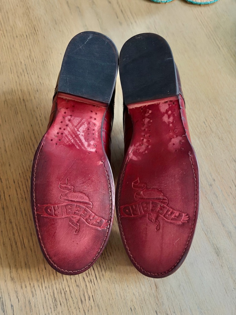 Freebird by Steven Two-Tone Burgundy and Red Leather Oxfords - Picture 4 of 4